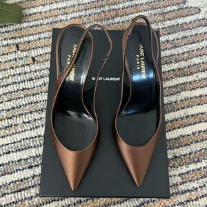 Saint Laurent Brown Fabric Pumps:39